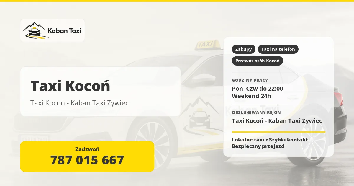Taxi Kocoń - Kaban Taxi Żywiec