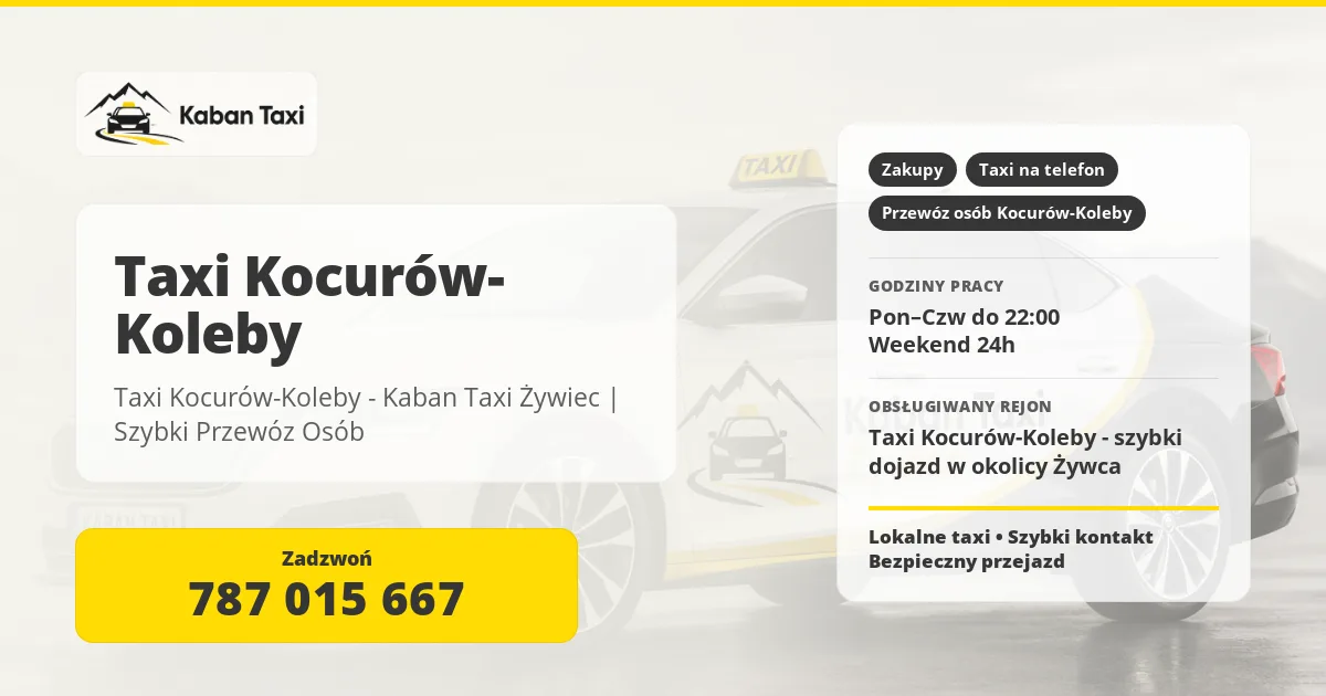 Taxi Kocurów-Koleby - Kaban Taxi Żywiec | Szybki Przewóz Osób Taxi Kocurów-Koleby - Kaban Taxi Żywiec | Szybki Przewóz Osób