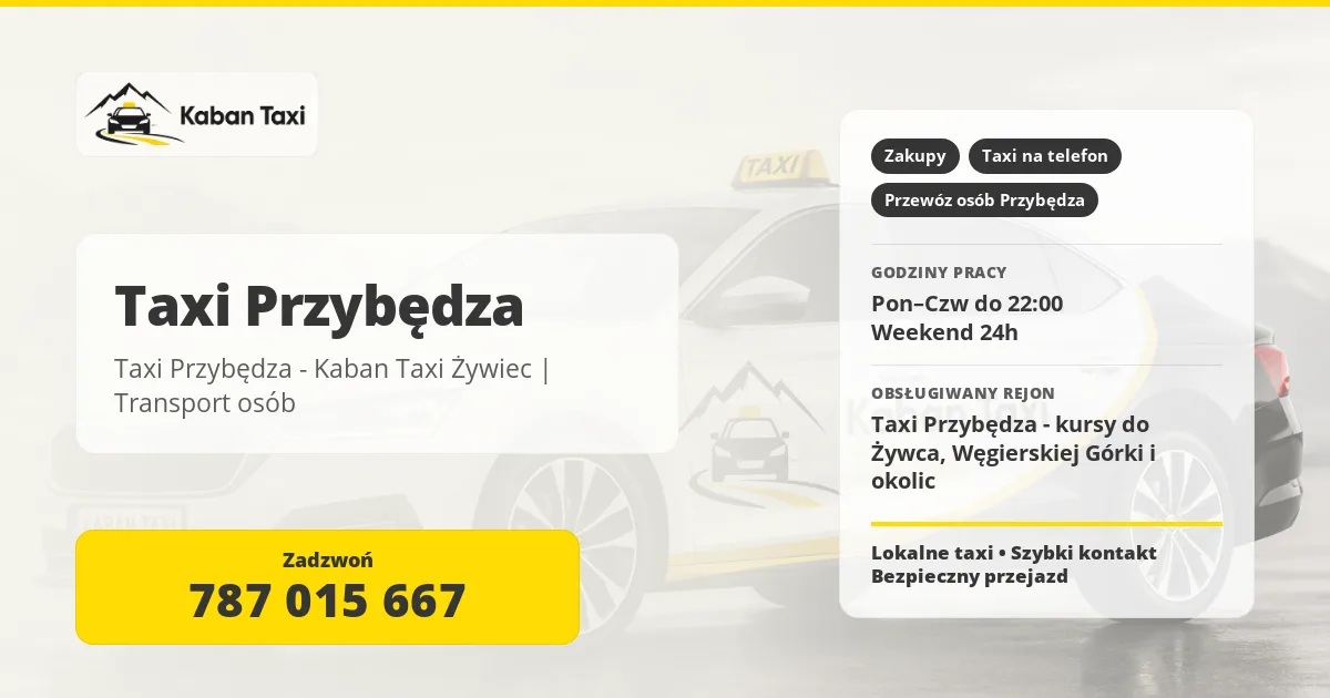 Taxi Przybędza - Kaban Taxi Żywiec | Transport osób