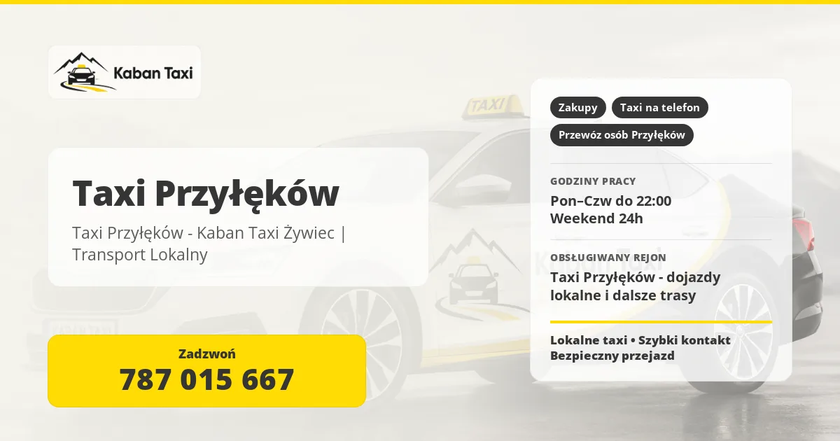 Taxi Przyłęków - Kaban Taxi Żywiec | Transport Lokalny