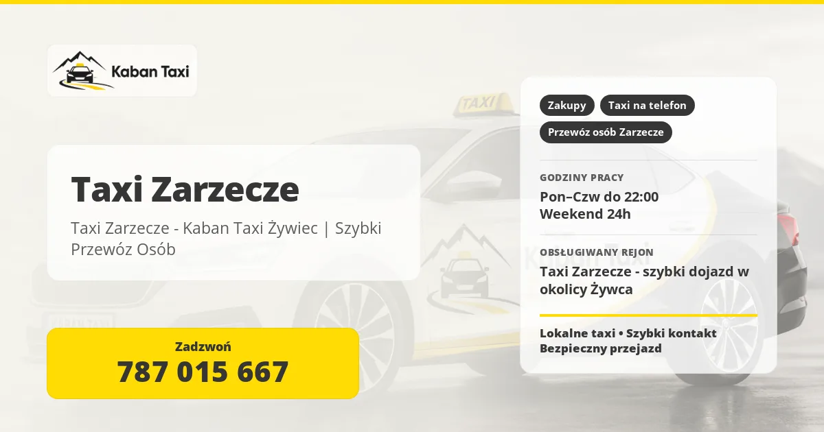 Taxi Zarzecze - Kaban Taxi Żywiec | Szybki Przewóz Osób Taxi Zarzecze - Kaban Taxi Żywiec | Szybki Przewóz Osób